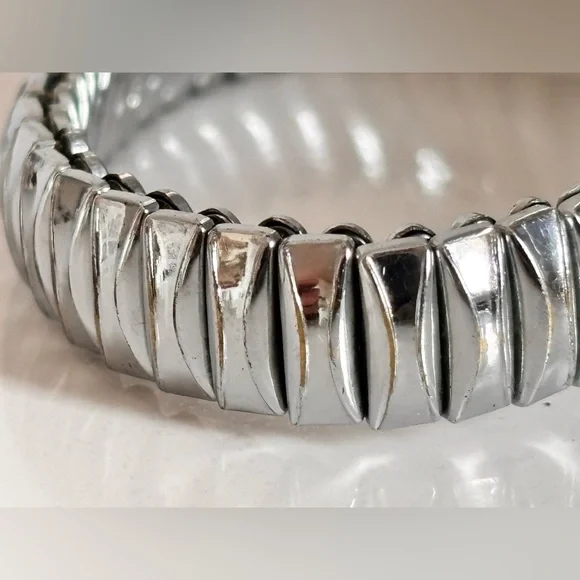 Vintage Expandable Secret Photo ID Silver Tone Bracelet - Picture 6 of 8